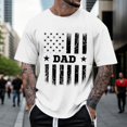 thumbnail image 2 of KHONTS America Flag Dad T-Shirt Father's Day Tee Short Sleeve Crew Neck Summer Tops White XL, 2 of 4