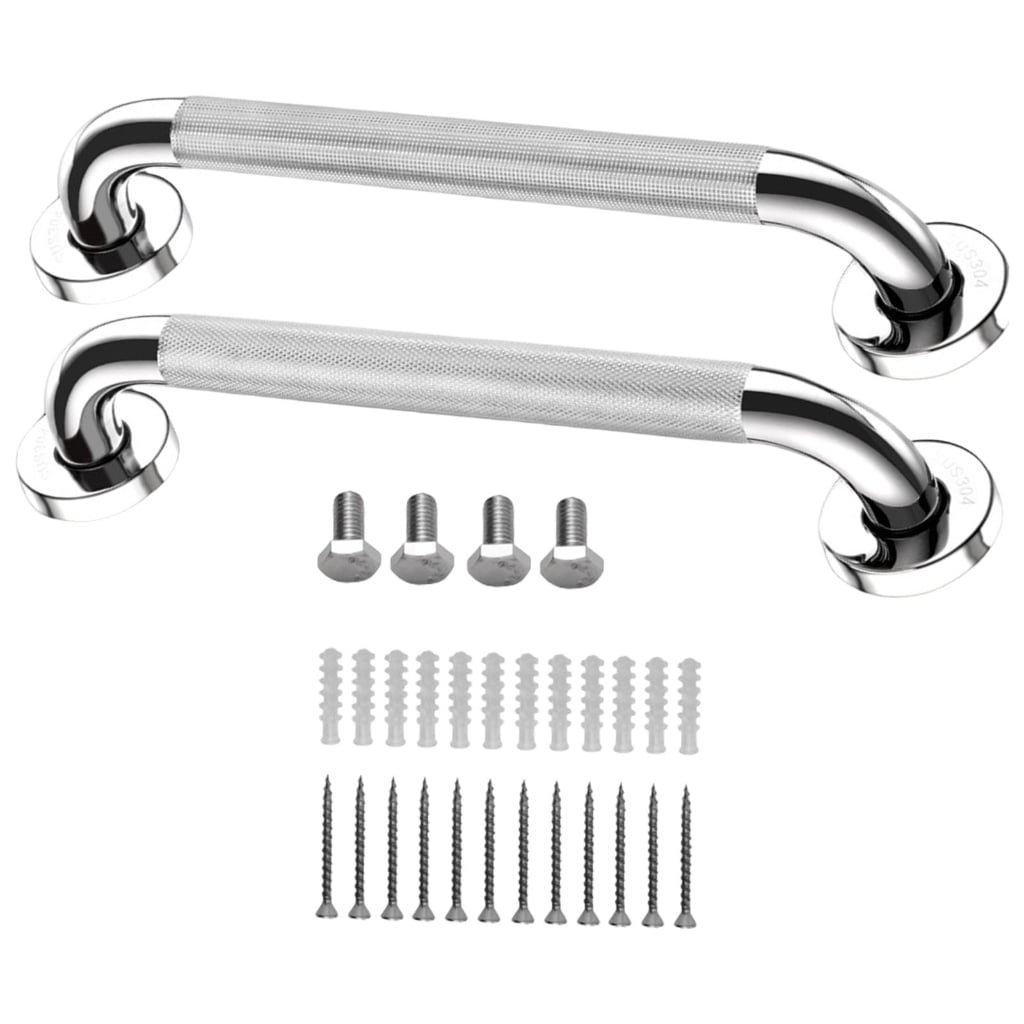 2 Pack 12inch Stainless Steel Safety Grab Bars for Bathroom Stair Kitchen Indoor Outdoor Support