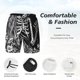 thumbnail image 3 of Fotbe Gothic Skull Floral Art Traje de Baño para Hombre – Shorts de Natación de Secado Rápido con Forro y Bolsillos-Small, 3 of 6