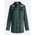 thumbnail image 5 of Kacey Lee Women's Satin Sleep Shirt with Long Sleeves, Size XS-XXL, 5 of 5