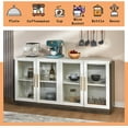 thumbnail image 7 of LUXOAK Sideboard Buffet Cabinet with Glass Doors, Modern Wood Buffet Cabinet, White, 7 of 7