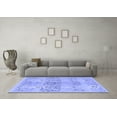 thumbnail image 3 of Ahgly Company Machine Washable Indoor Square Abstract Blue Modern Area Rugs, 7' Square, 3 of 4