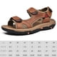 thumbnail image 2 of Sandalias de senderismo casuales para hombre Sandalias de playa de cuero para viajes en la playa al aire libre Verano, 2 of 9