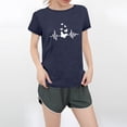 thumbnail image 2 of NAMTYQX Womens T Shirts Crew Neck Short Sleeve Lightweight Casual Soft Print Graphic Loose Fit Plus Size Tops for Women Trendy Navy Size 5XL, 2 of 5
