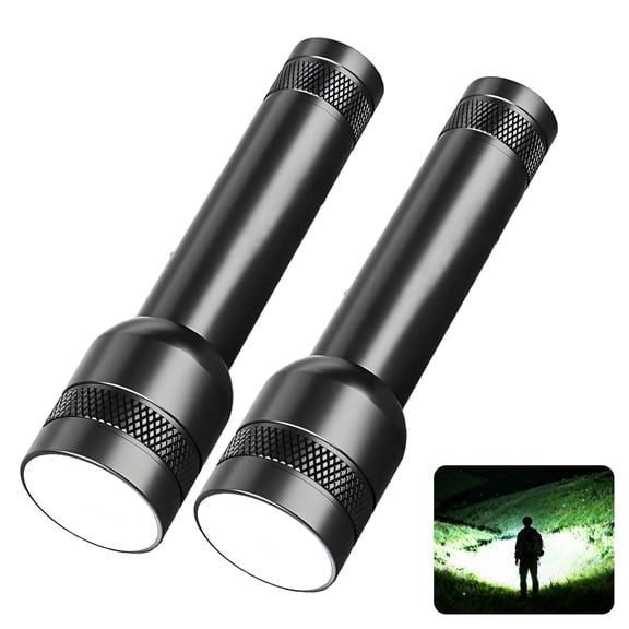 DAYBETTER Flashlight 150 High Lumen 2 Pack, USB Charging Cable, Rechargeable Waterproof FlashLights, Hands-Free for Emergency Camping Gear Essentials, Gifts For Outdoor Camping Hiking