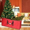 thumbnail image 5 of Mecorevxz 4 ft Christmas Tree Storage Bag, Heavy Duty 600D Oxford Fabric with Reinforced Handles and Dual Zippers Wide Opening, Extra Large Storage Container for Trees and Decorations (Red), 5 of 7