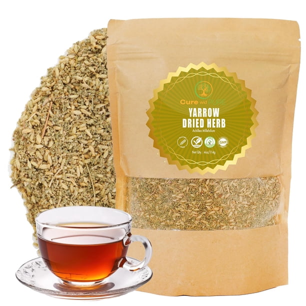 Hierba curativa de milenrama seca, pura y orgánica, 120 ml, sin OGM, 4 onzas