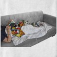 thumbnail image 6 of Letter T Soft Flannel Fleece Throw Blanket, Uppercase T with Big and Small Balls Children Motivation for Sports Competition, Cozy Plush for Indoor and Outdoor Use, 50" x 60", Multicolor, by Ambesonne, 6 of 6