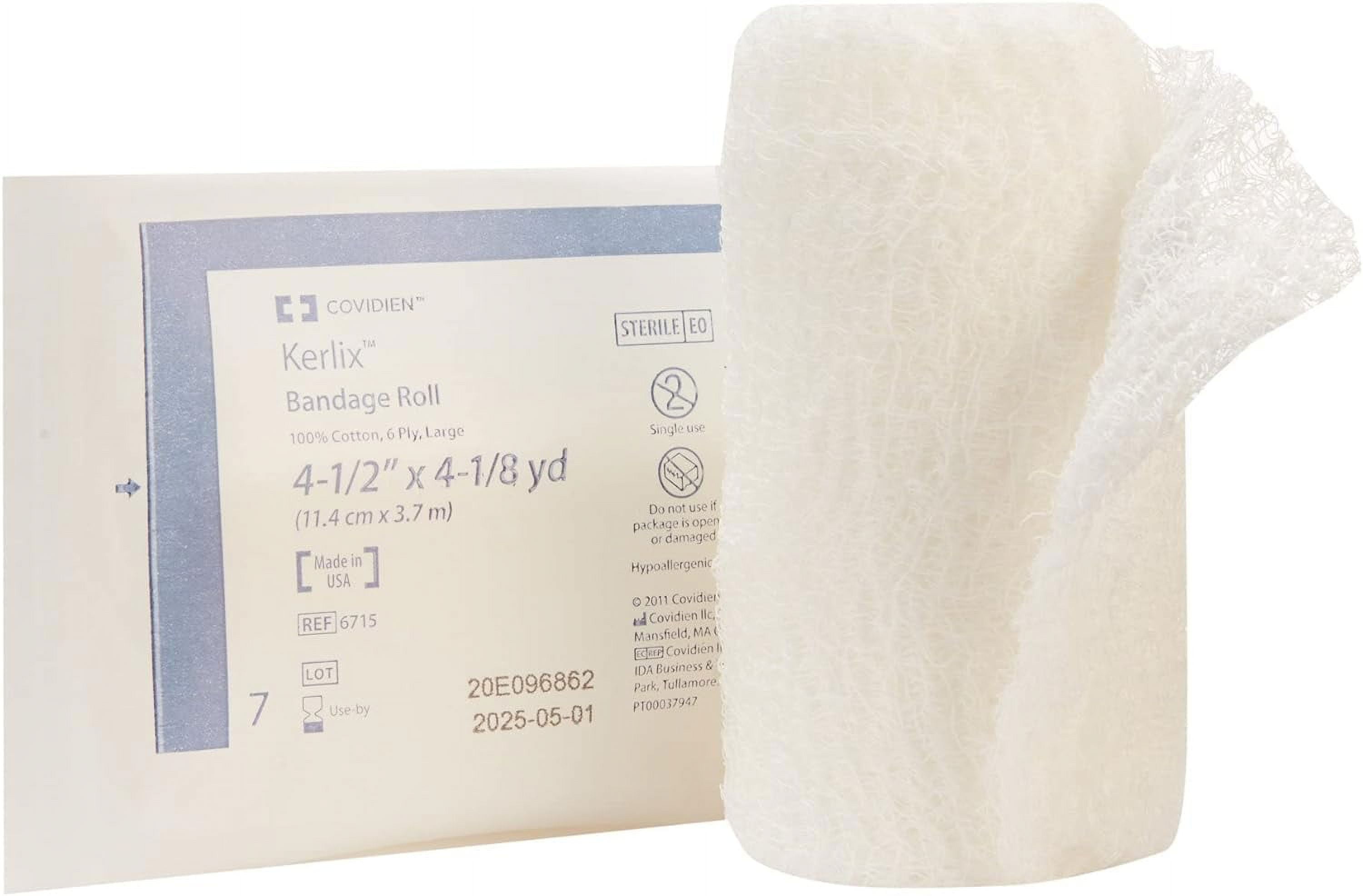 Fluff Bandage Roll Gauze 6-Ply 4-1/2 Inch X 4-1/10 Yard Roll Shape Sterile, 6715- - Case of 100