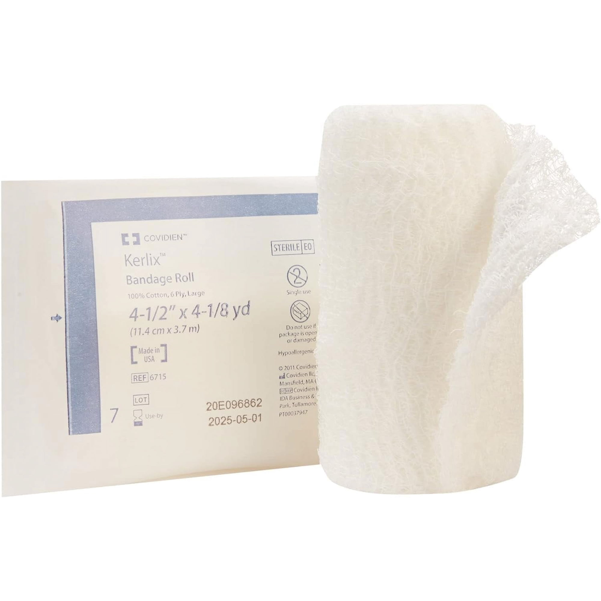 Fluff Bandage Roll Gauze 6-Ply 4-1/2 Inch X 4-1/10 Yard Roll Shape Sterile, 6715- - Case of 100