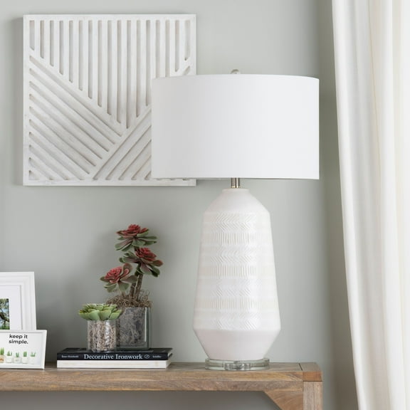 Crestview Collection Sherie 3-Way Ceramic Table Lamp White