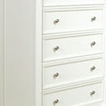 thumbnail image 2 of Benzara BM296707 53 in. Lila Tall Wood Dresser Chest of 5 Drawers with Raised Panels, White & Nickel, 2 of 5