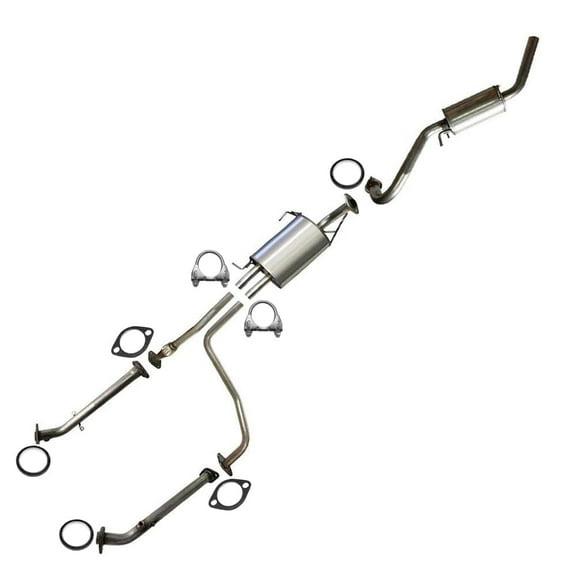 Stainless Steel Exhaust System Kit with Front Pipe, Intermediate Pipe, Muffler & Resonator Compatible for 1997–2000 Infiniti QX4 3.3L – Direct Fit