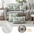 thumbnail image 6 of Green Gnomes Outdoor Waterproof Pillow Covers, Spring Botanical Flowers Buffalo Plaid Decorative Square Throw Pillowcase Sofa Cushion Sham for Patio/Couch/Chair, 24"x24" 2 Pack, 6 of 8