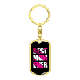 thumbnail image 4 of Best Mom Ever White & Pink Stainless Steel or 18k Gold Premium Swivel Dog Tag Keychain, 4 of 16