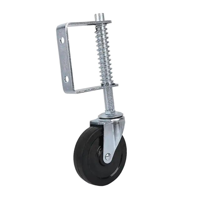 Rueda con resorte para puerta, rueda para puerta, porche, fácil de instalar, rueda de soporte para puerta silenciosa, rueda de goma para puerta