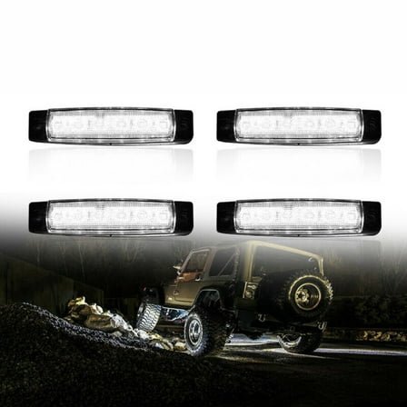 4pcs Pack White 6LED Rock Lights Semaphore For Jeep Offroad Truck RZR ATV UTV US
