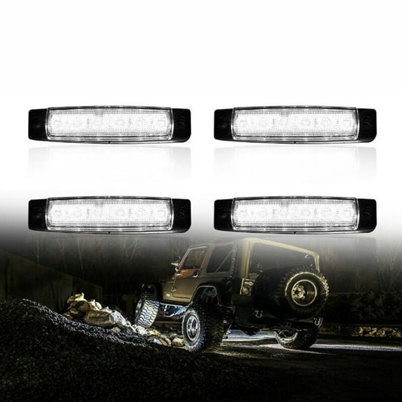 4pcs Pack White 6LED Rock Lights Semaphore For Jeep Offroad Truck RZR ATV UTV US
