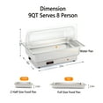 thumbnail image 6 of Ktaxon 9 QT Electric Stainless Steel Chafing Dish Buffet Set,Roll Catering Chafer Server Food Warmer with Full Size & 2 Detachable Food Pans, 6 of 8