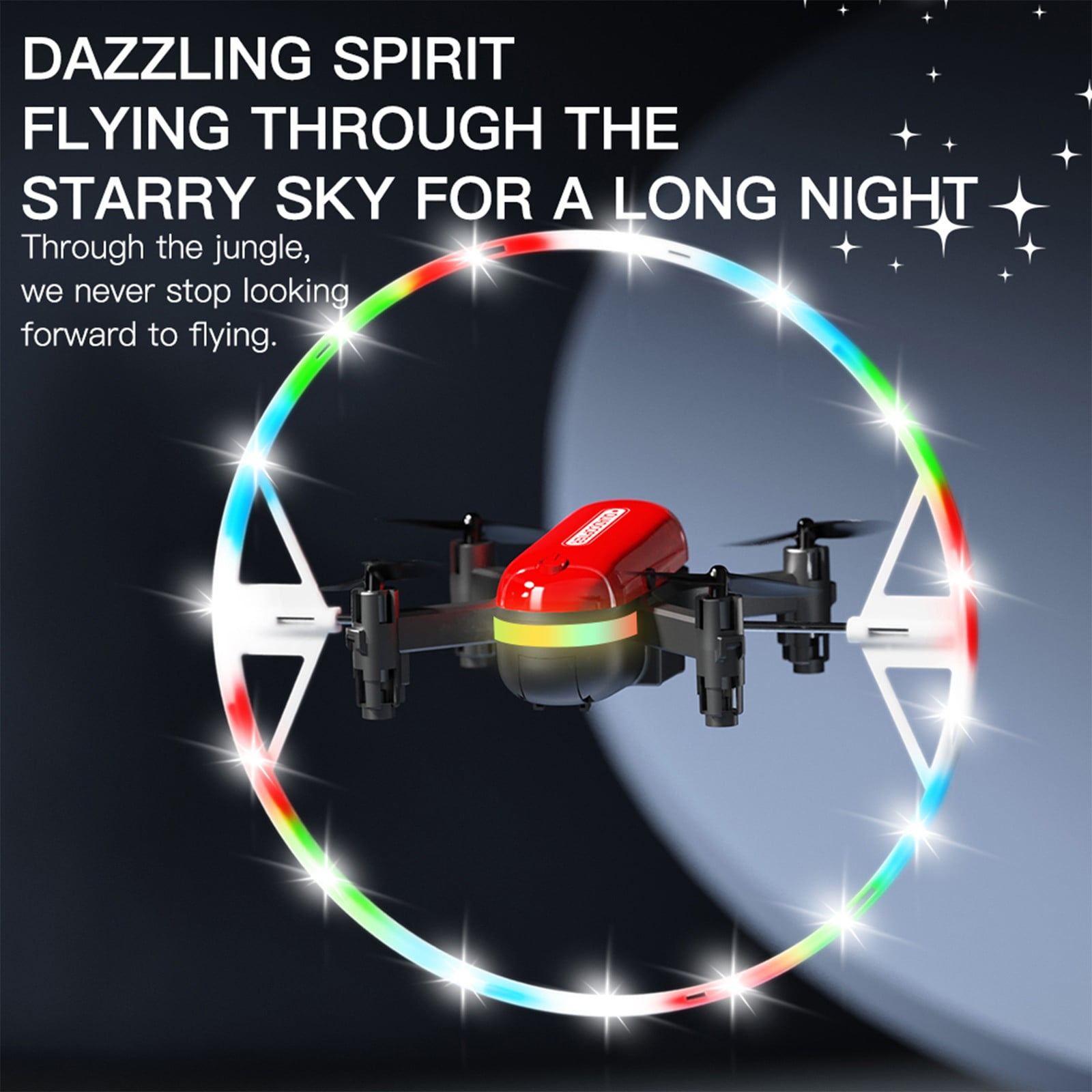 Drone with Cool LED Lights, One Click Takeoff And Landing, Folding Body, Remote Control Toys Gifts for Adult