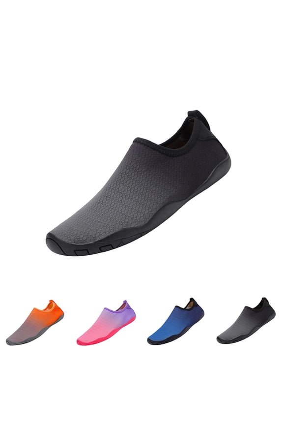 Water Shoes Women Men Comfortable Beach Barefoot Quick Dry Wide Slides Aqua Socks for Pool Surf Yoga Swim Beach Exercise Black 7.5 Women/7 Men