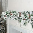 thumbnail image 4 of Flocked Wreath Fireplace For Home And Holiday Front Door And Staircase 1.5M Wreath Home Decor, 4 of 7