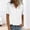 White, variant on Vivianyo HD Women Short Sleeve Button Down Tops,Business Casual Work Tops Summer Spring Shirts,Pink,Size S-XXL