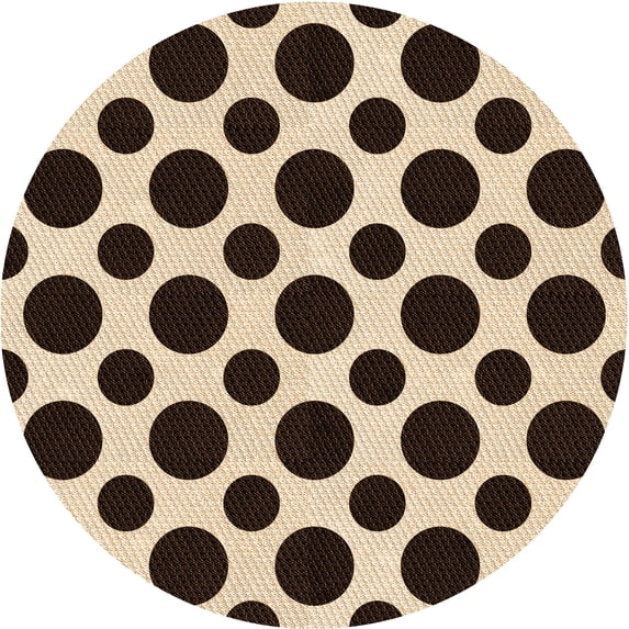 Ahgly Company Indoor Round Patterned Blood Night Red Area Rugs, 7' Round
