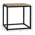 thumbnail image 3 of HOMCOM Concrete Side Table with Square Tabletop, Rustic End Table with Wood Grain Pattern and Metal Frame, for Indoor and Outdoor, Natural, 3 of 10