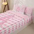thumbnail image 3 of Manfei ABC Print A Zipper Twin Comforter Sets with Fitted Sheet and 2 Pillowcases,Pink Girly Bowknot Zipper Bedding Set,Pink Reversible,4pcs, 3 of 7