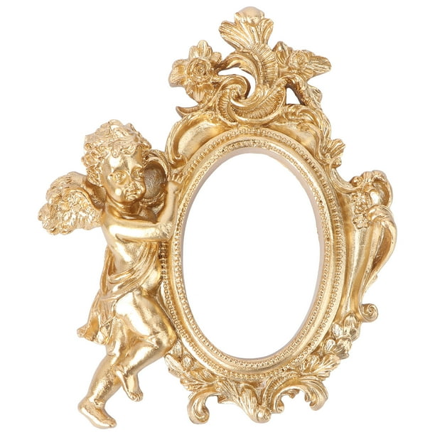 GOOHOCHY 1 pieza de marco de fotos retro dorado para decoración del hogar, accesorio de fondo para fotografía (dorado)