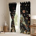 thumbnail image 3 of Manfei Teens Bohemian Crow Curtains Pack of 2 (42x84 Each), Tribal Gothic Animal Curtains Blackout, Hippie Groovy Flower Bedroom Curtains, Window Curtains Bedroom Decor, 3 of 6