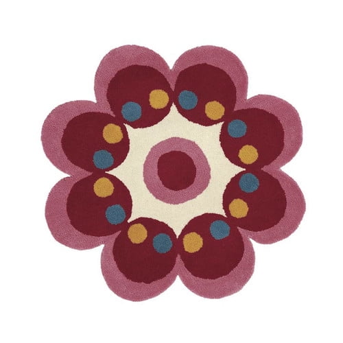 Crescent Drive Rug Company Fantasia Pink Flower Area Rug