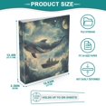 thumbnail image 3 of FORMRS 3 Ring Binder 1.5 inch with Pockets Set of 2 Clip Board 200 Sheets Capacity, Beige Floating Whale, 3 of 8