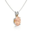 thumbnail image 3 of SuperJeweler 1/2 Carat Oval Shape Morganite Necklace in Sterling Silver, 18 inches for Women, 3 of 5