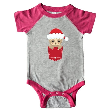 

Inktastic Christmas Sloth Santa Pocket Gift Baby Boy or Baby Girl Bodysuit