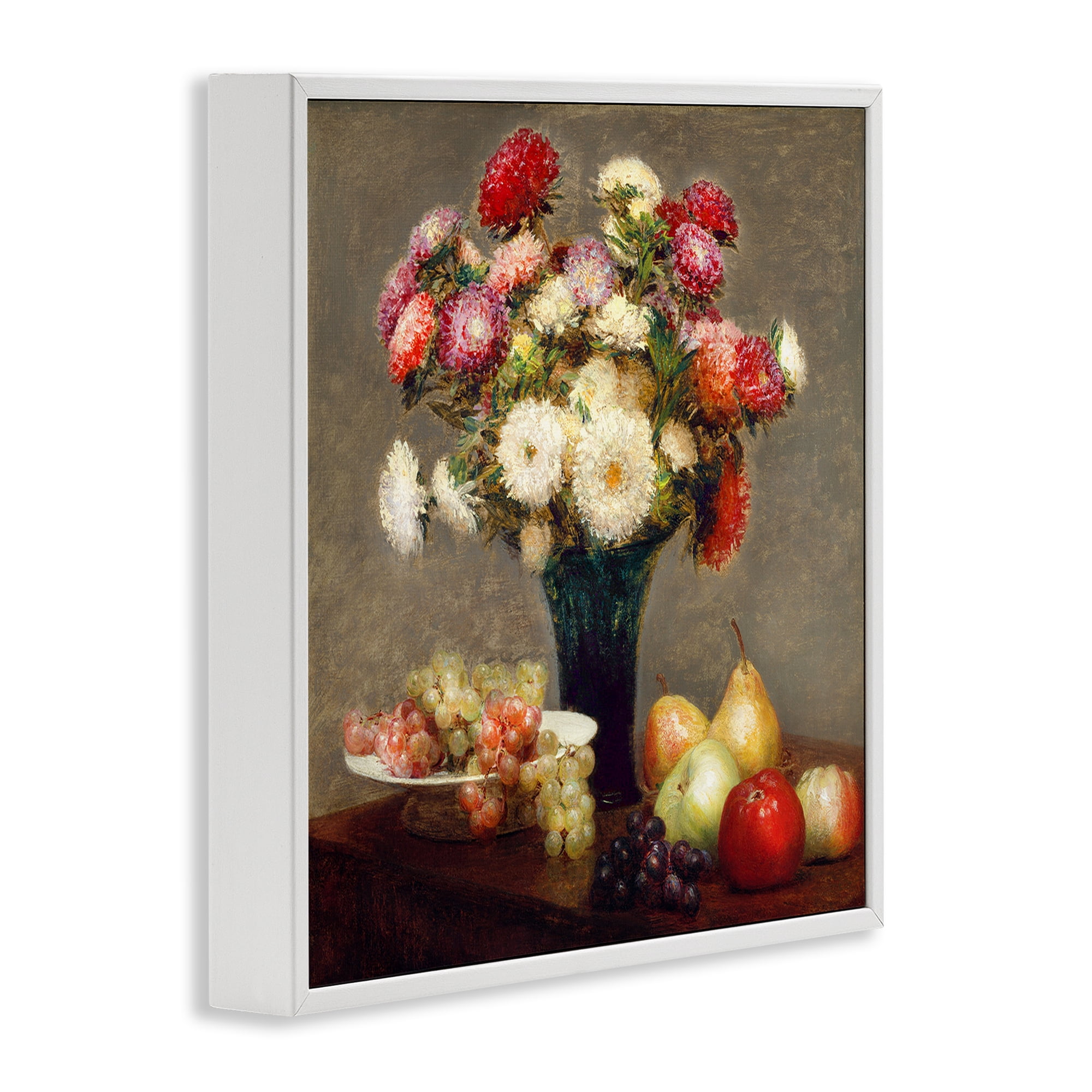 Stupell Industries Fruit & Asters Still Life White Framed Giclee Art, design by CAD Designs