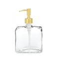 thumbnail image 1 of Rail19 Urban Square Recycled Glass Soap Dispenser with Metal Pump, 8.5oz (Gold), 1 of 5