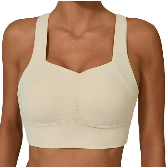 LYEAA Racerback Sports Bras for Women Plus Size Wireless Push Up Bras Wide Straps Quick Dry High Impact Workout Bras