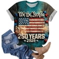 thumbnail image 5 of Leey-World 250 Years American Anniversary 250th Independence Day T-Shirt Patriots Shirts for Women(Mint Green,S), 5 of 7