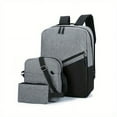 thumbnail image 3 of 3pcs/set Men's Stylish Large Capacity Backpack for Business, Travel & Computer Use, 3 of 5