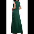 thumbnail image 3 of Vestido Maxi de Verano 2025 para Mujer, Informal, Holgado, con Abertura, Sin Arrugas, , con Cuello Redondo y Bolsillos, Verde Oscuro L, 3 of 9