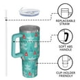 thumbnail image 4 of Turquoise Christmas Tree Pattern Tumbler with Handle and Lid,40oz Double Wall Vacuum Insulated Tumbler,Cups Gift for Women and Men, 4 of 7