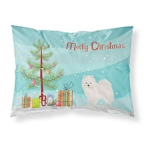 Carolines Treasures CK3441PILLOWCASE American Eskimo Christmas Tree Fabric Standard Pillowcase Standard multicolor