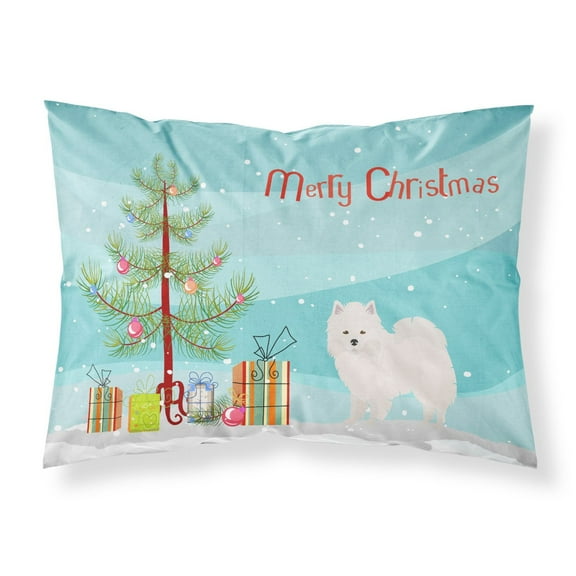 Carolines Treasures CK3441PILLOWCASE American Eskimo Christmas Tree Fabric Standard Pillowcase Standard multicolor