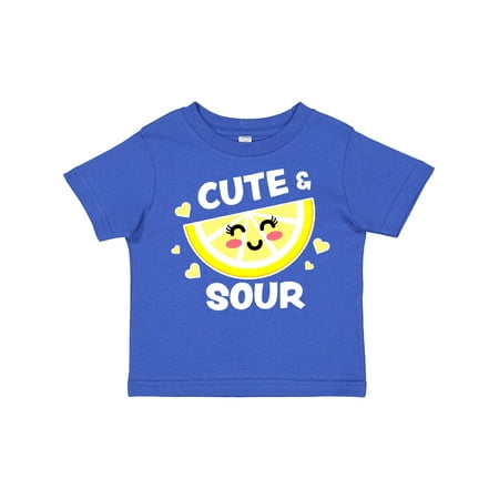 

Inktastic Cute and Sour with Cute Lemon with Face and Hearts Gift Toddler Toddler Girl T-Shirt