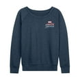 thumbnail image 2 of Marvel Captain America - Retro Distressed Flag - Women's French Terry Pullover Long Sleeve Shirt, 2 of 5