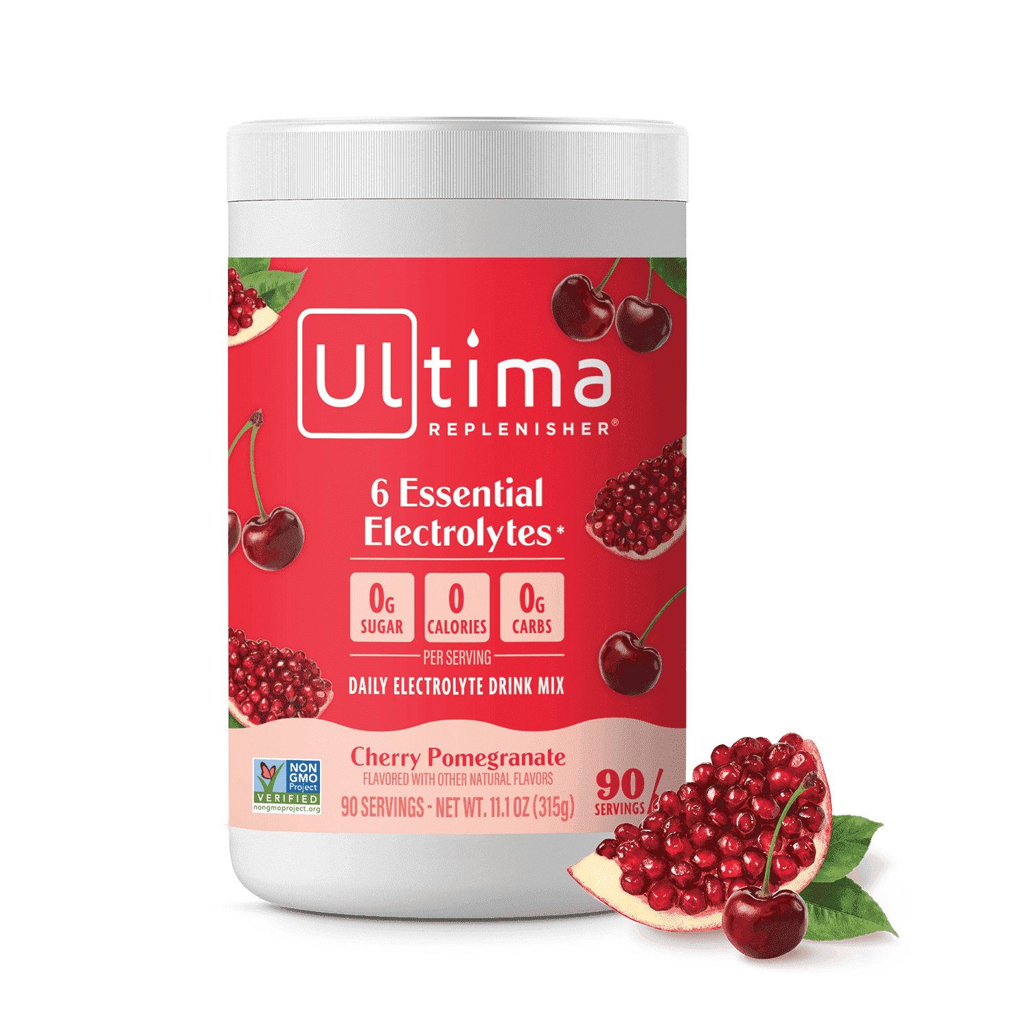 Ultima Replenisher, Electrolyte Drink Mix Powder, Sugar Free Daily Hydration Powder, Cherry Pomegranate, 90 Servings