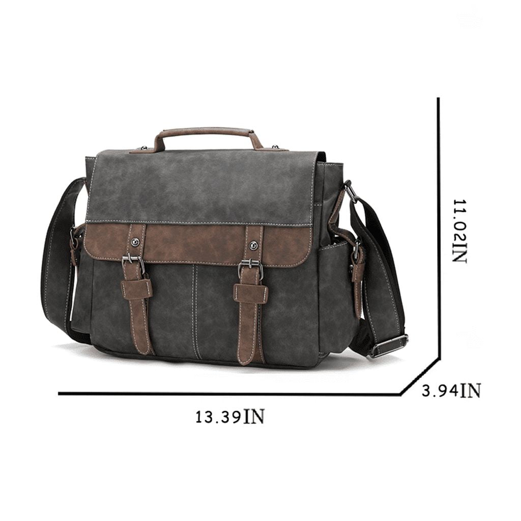 Xeie Thuk Men's Vintage Designer Briefcase PU Leather Tote Business Office Man Messenger Bag Casual Solid Computer Laptop Handbag