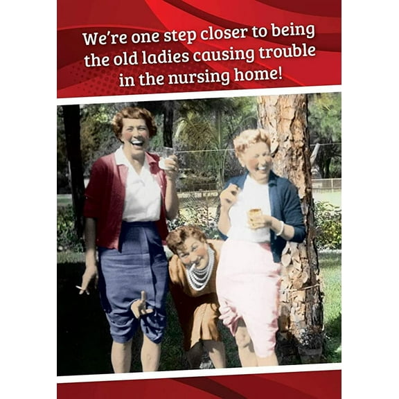 Best Friend Birthday Greeting Card (5" x 7") by Actual Pictures | 3 Pack   3 Envelopes (Nursing Home Trouble)